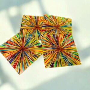 Colorful Starburst Coasters Set